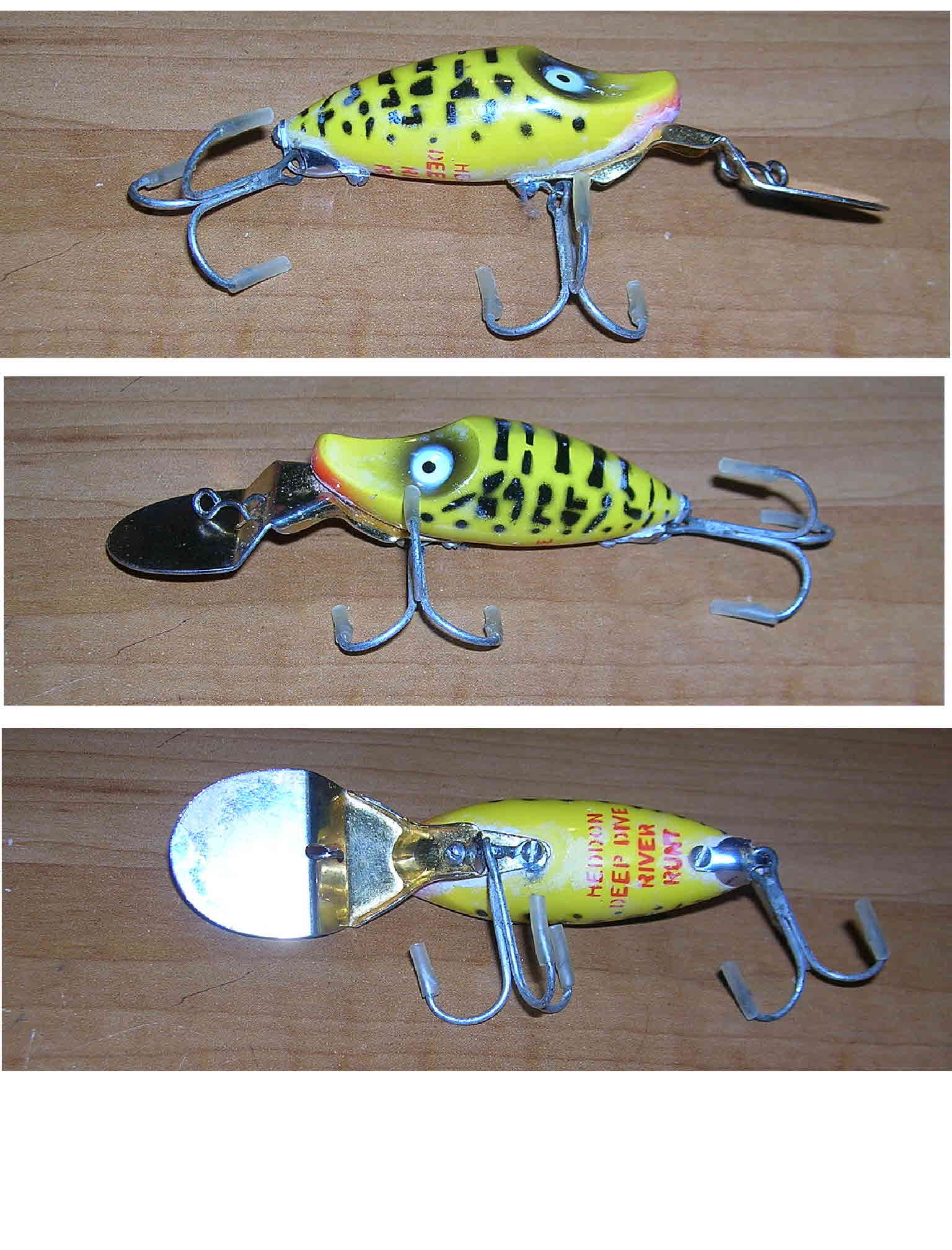 VINTAGE FISHING LURE! OLD HEDDON 150 OS( ORANGE SPOT) MINNOW! WOOD! TUFF  ONE! - Catania Gomme S.r.l.