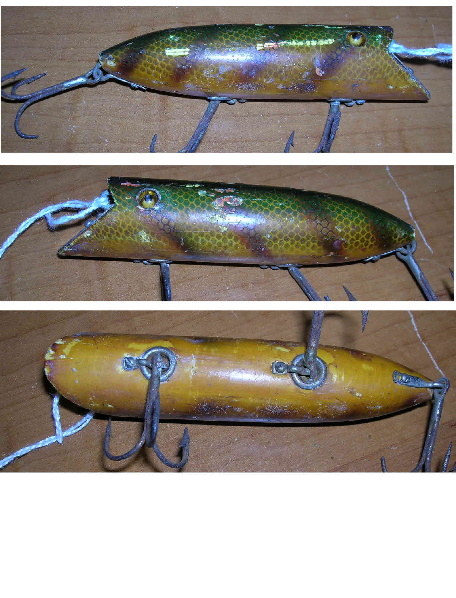 VINTAGE FISHING LURE! OLD HEDDON 150 OS( ORANGE SPOT) MINNOW! WOOD! TUFF  ONE! - Catania Gomme S.r.l.