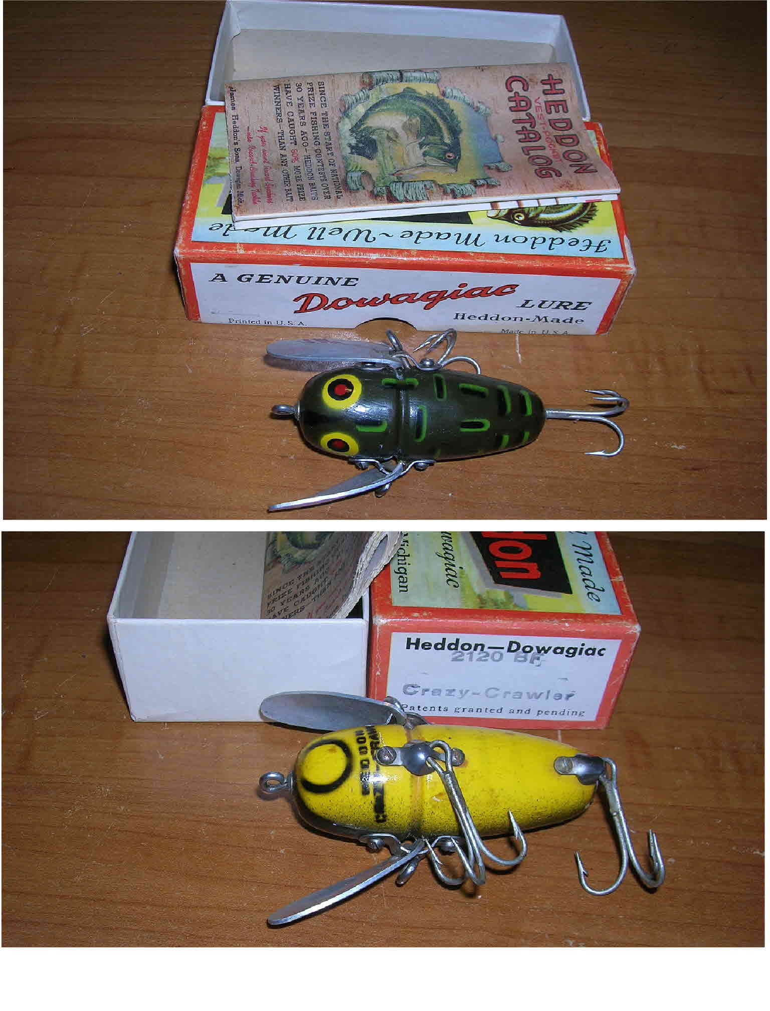 Vtg Heddon Dowagiac Crazy Crawler 2100 BF Fishing Lure Great Condition –