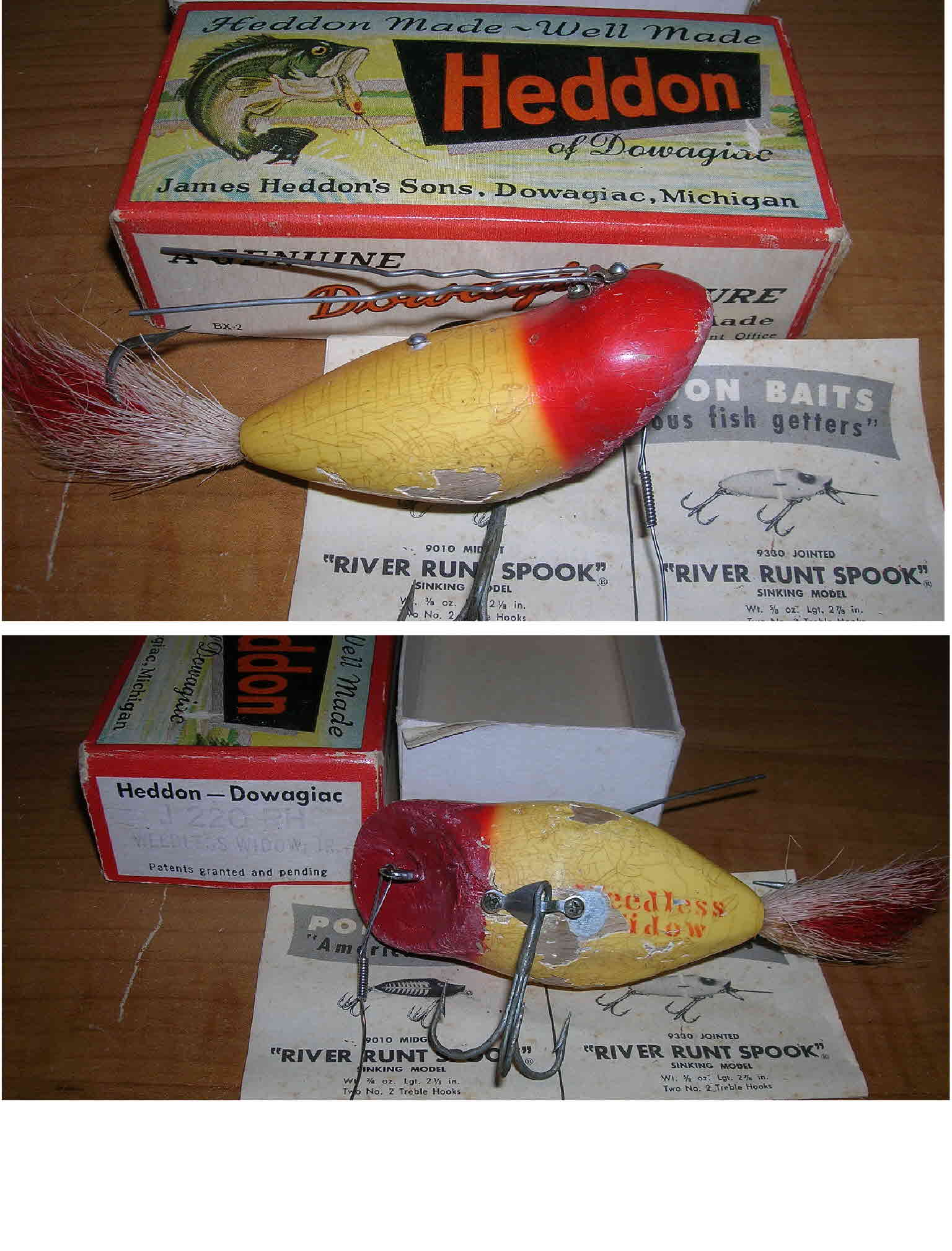 VINTAGE HEDDON 9100 Dowagiac Spook Lure & Original Box $45.00