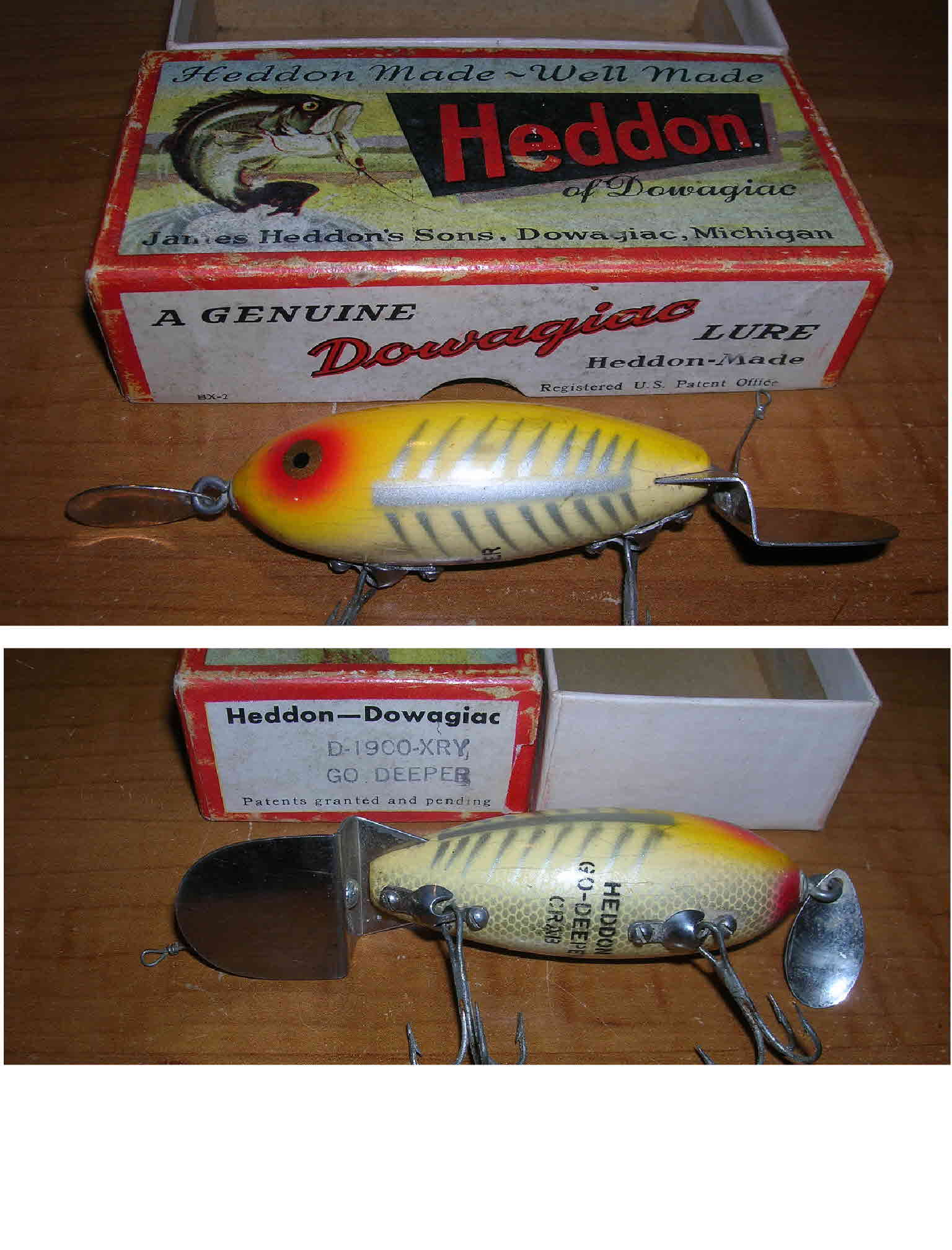 VINTAGE FISHING LURE! OLD HEDDON 150 OS( ORANGE SPOT) MINNOW! WOOD! TUFF  ONE! - Catania Gomme S.r.l.