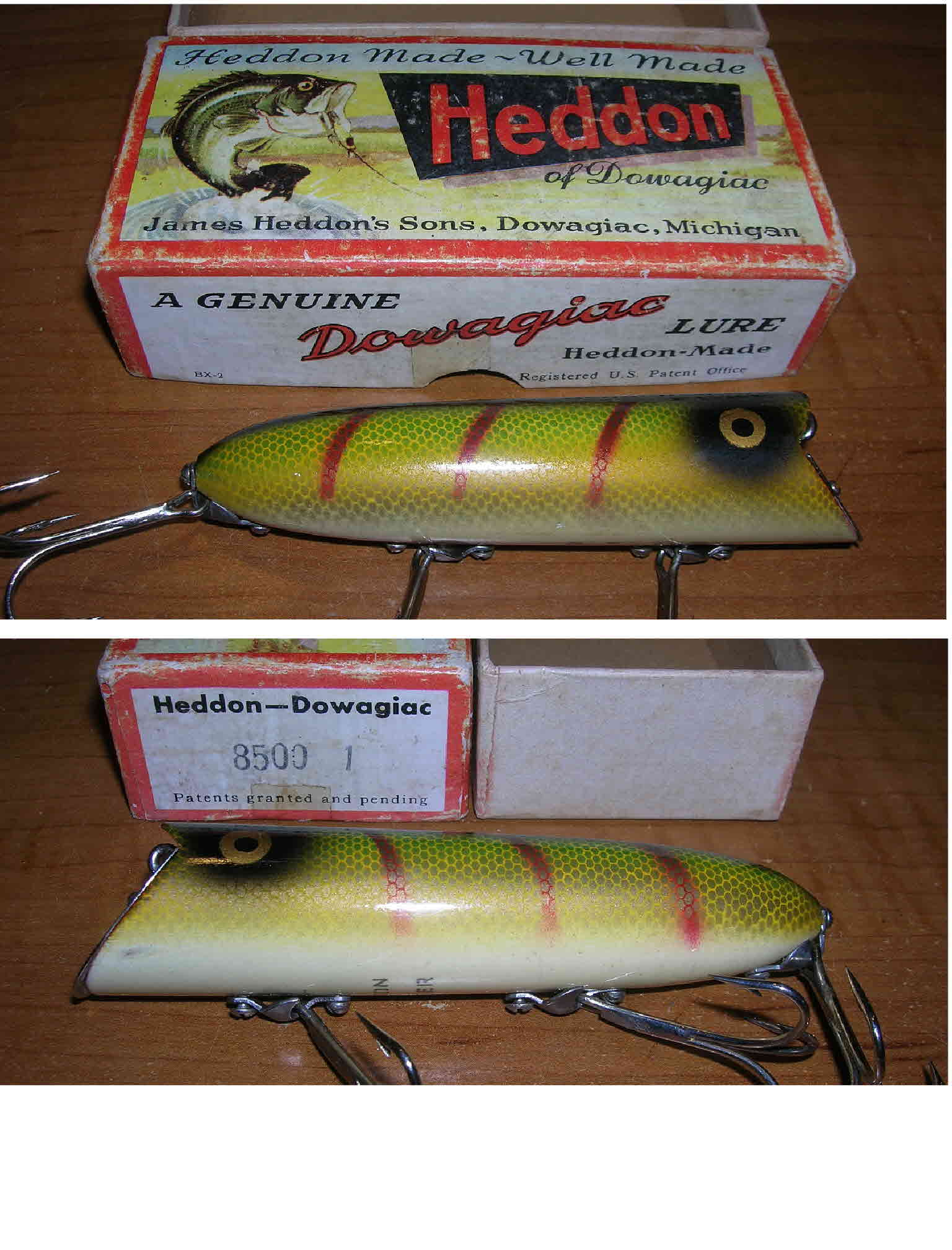 Vintage Heddon Tadpolly Fishing Lure ( Bloody Mary ) New Condition