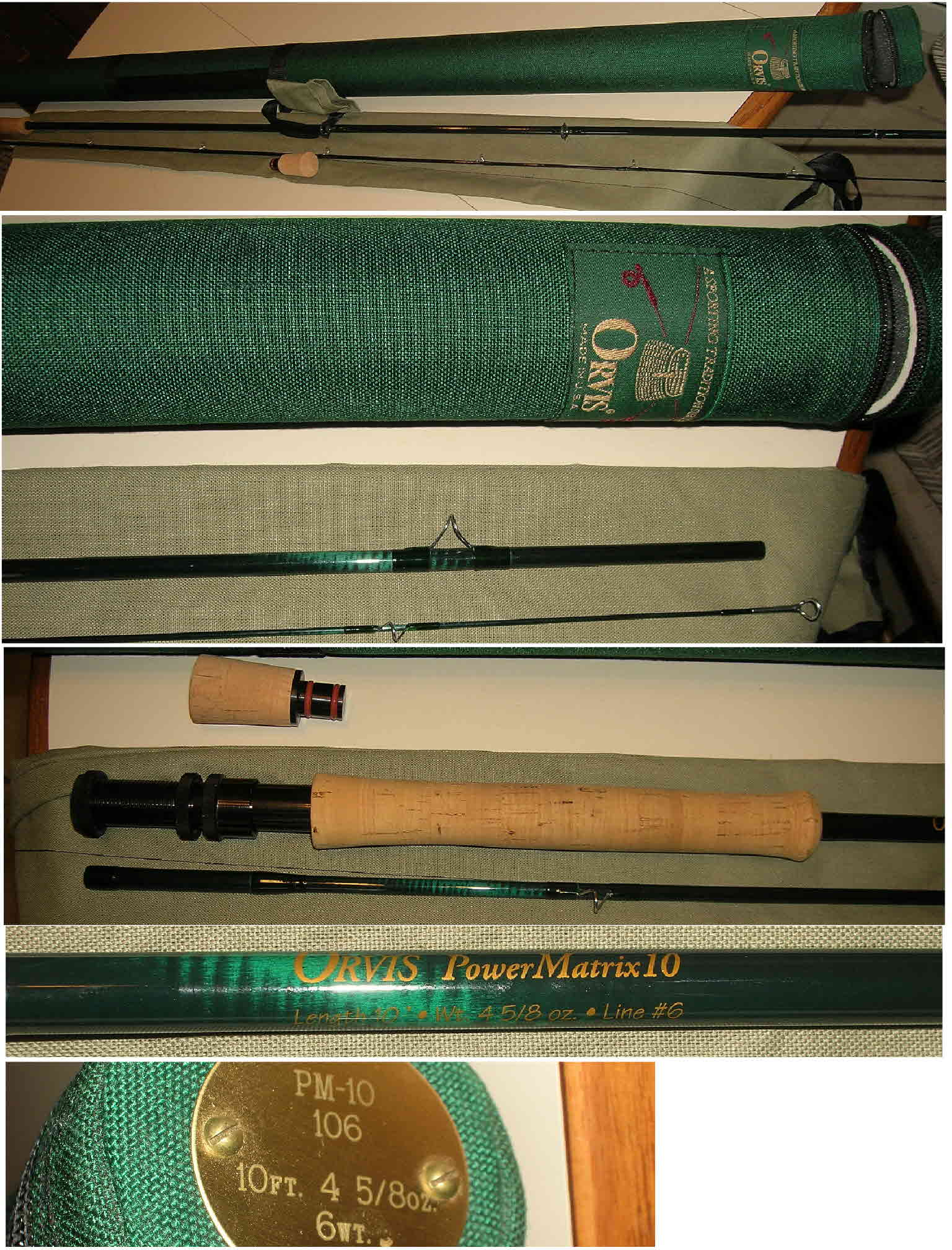 ORVIS Graphite Green Mountain Series 4 pc Fly Rod 8' 6 3-5/8 oz